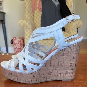 Madden girl cork/white wedges!